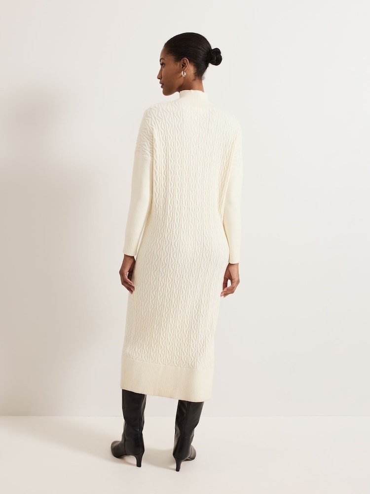 Phase Eight White Cadie Cable Dress - Image 2 of 6
