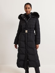 Phase Eight Black Dixie Long Puffer Coat - Image 1 of 7