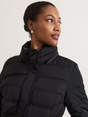 Phase Eight Black Dixie Long Puffer Coat - Image 4 of 7