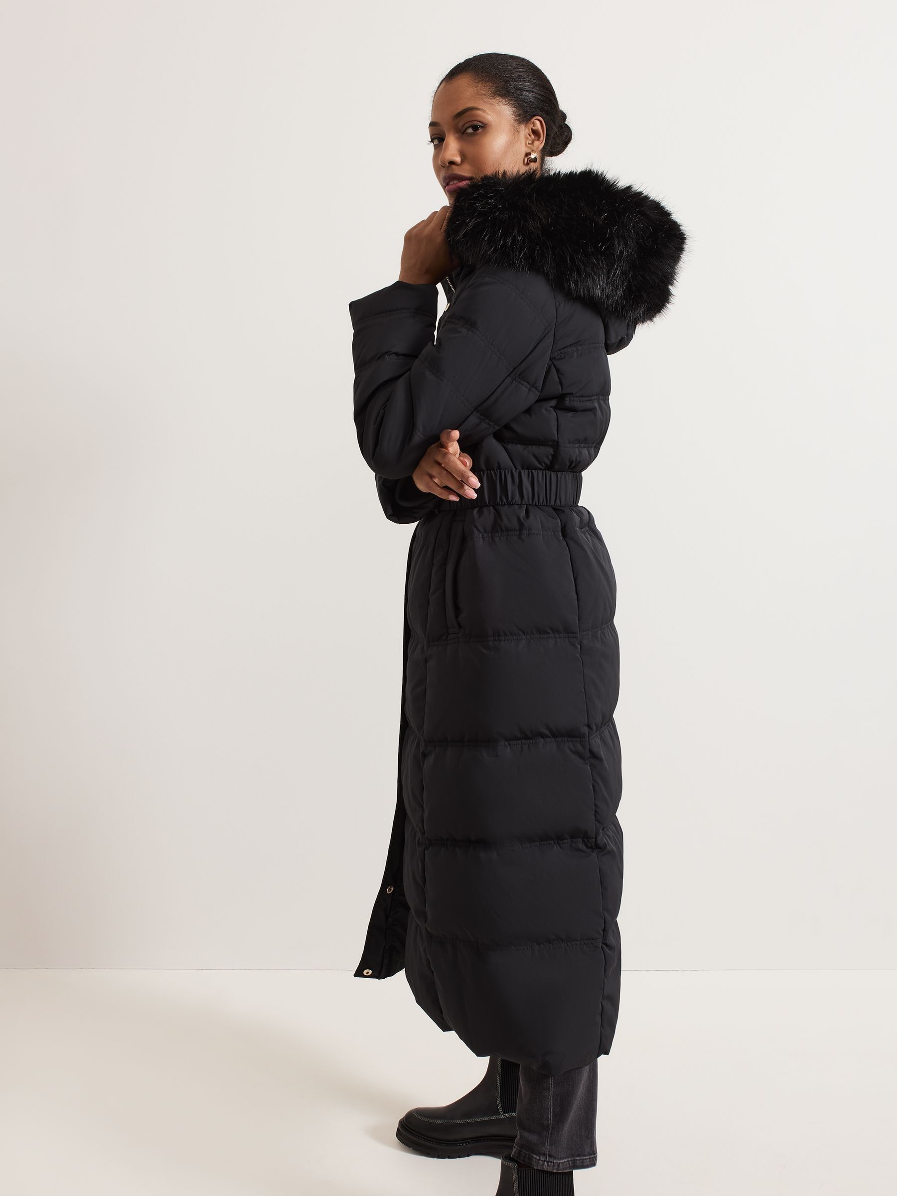 Buy Phase Eight Black Dixie Long Puffer Coat from Next USA
