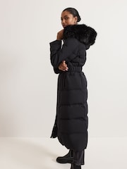 Phase Eight Black Dixie Long Puffer Coat - Image 6 of 7