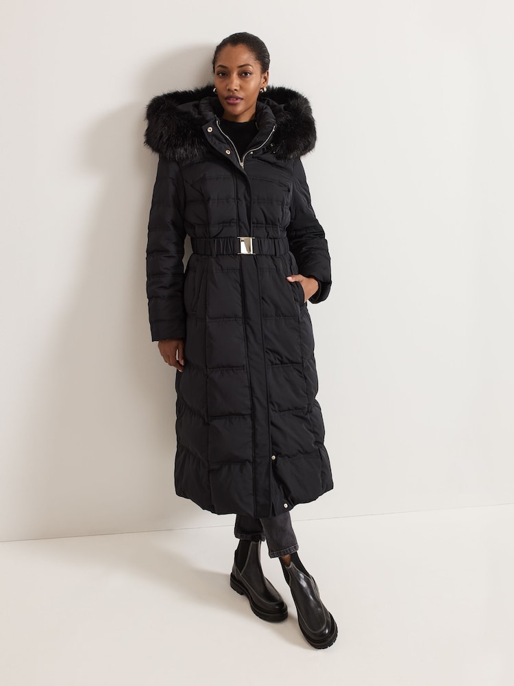 Phase Eight Black Dixie Long Puffer Coat - Image 7 of 7