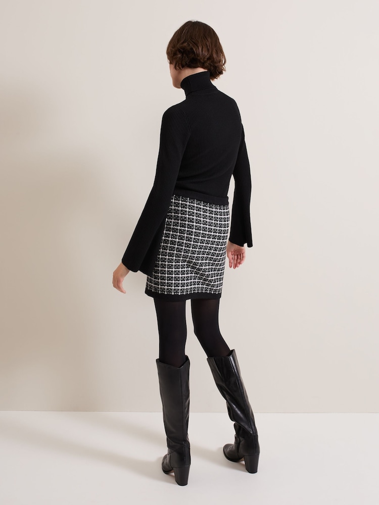 Phase Eight Black Tiffany Tweed Skirt - Image 2 of 7