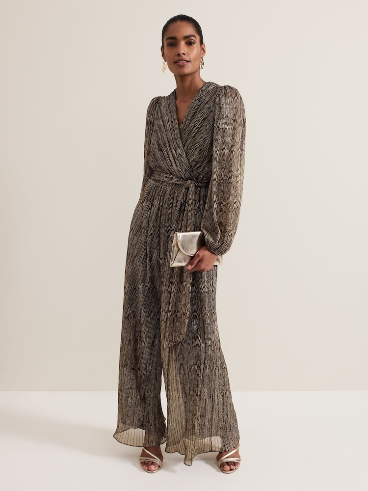 Phase Eight Gold Alli Gold Jumpsuit - Image 2 of 8