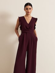 Phase Eight Burgundy Red Ayla Jumpsuit - Image 3 of 7