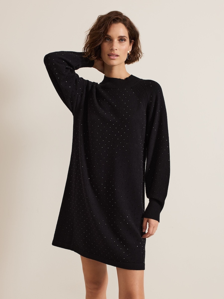 Phase Eight Black Tala Hotfix Dress - Image 1 of 7