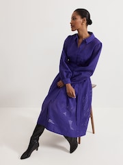 Phase Eight Purple Natalie Shirt Dress - Image 6 of 7