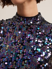 Phase Eight Purple Tasha Sequin Top - Image 6 of 7