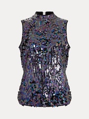 Phase Eight Purple Tasha Sequin Top - Image 7 of 7