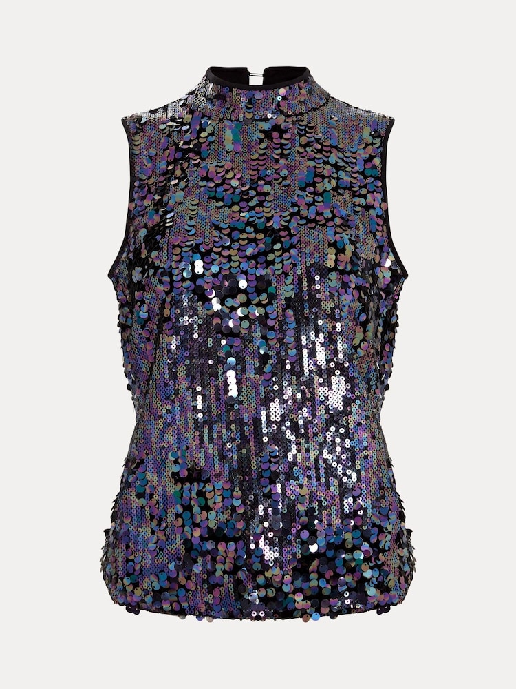 Phase Eight Purple Tasha Sequin Top - Image 7 of 7