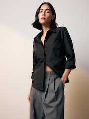 Black Fitted Collared Long Sleeve Shirts 2 Pack - Image 2 of 9