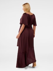 Forever New Purple Abbie Curve Asymmetrical Wrap Midi Dress - Image 2 of 3