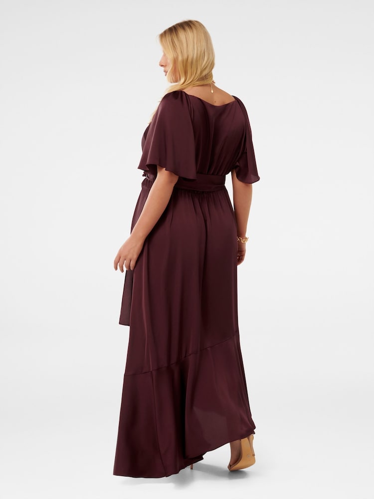 Forever New Purple Abbie Curve Asymmetrical Wrap Midi Dress - Image 2 of 3
