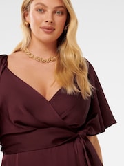 Forever New Purple Abbie Curve Asymmetrical Wrap Midi Dress - Image 3 of 3