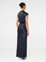 Forever New Blue Sienna Petite High Neck Satin Maxi Dress - Image 2 of 3
