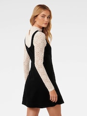 Forever New Black Camille 2-in-1 Corduroy Mini 100% Cotton Dress - Image 2 of 4
