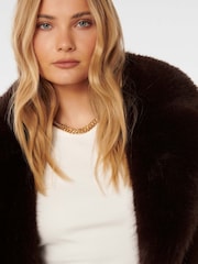 Forever New Brown Hunter Faux Fur Coat - Image 3 of 4
