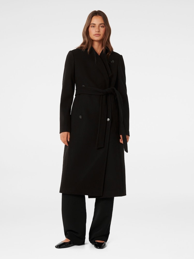 Forever New Black Ari Funnel Neck Coat - Image 1 of 4