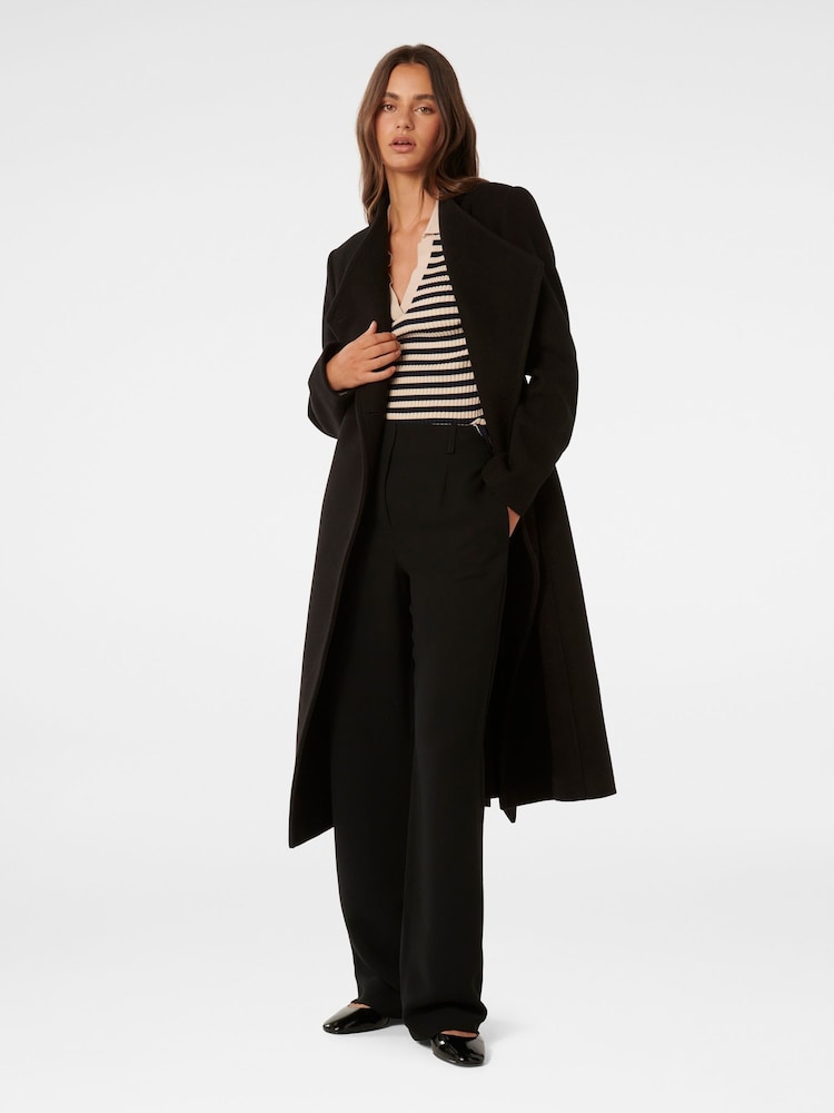Forever New Black Ari Funnel Neck Coat - Image 4 of 4