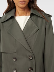 Forever New Green Ellie Petite Cropped Trench Coat - Image 3 of 4