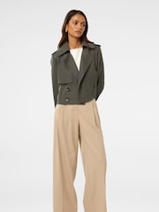 Forever New Green Ellie Petite Cropped Trench Coat - Image 4 of 4
