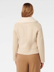 Forever New Cream Montana Faux Fur Aviator Style Jacket - Image 2 of 4