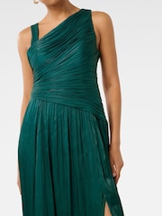 Forever New Green Nya Metallic Asymmetrical Maxi Dress - Image 3 of 3