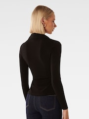 Forever New Black Terri Crepe Shirt - Image 2 of 4