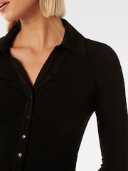 Forever New Black Terri Crepe Shirt - Image 3 of 4