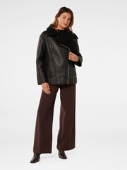 Forever New Black Randy Relaxed Borg Aviator Jacket - Image 4 of 4