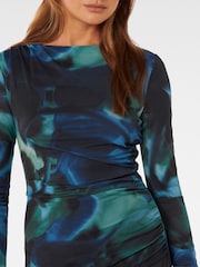 Forever New Blue Loretta Ruched Jersey Midi Dress - Image 3 of 3