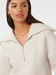 Forever New White Tiana Loungewear Zip Front Sweatshirt - Image 3 of 4