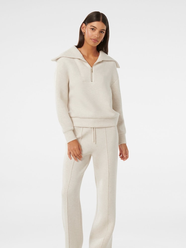 Forever New White Tiana Loungewear Zip Front Sweatshirt - Image 4 of 4