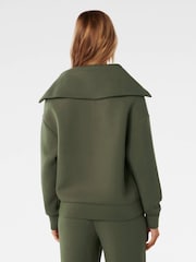 Forever New Green Tiana Loungewear Zip Front Sweatshirt - Image 2 of 4