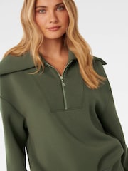 Forever New Green Tiana Loungewear Zip Front Sweatshirt - Image 3 of 4
