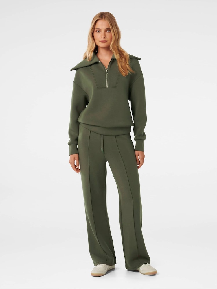 Forever New Green Tiana Loungewear Zip Front Sweatshirt - Image 4 of 4