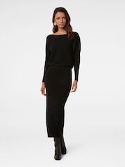 Forever New Black Ciara Petite Tipped Midi Dress - Image 1 of 3