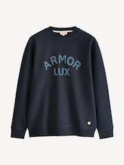 Armor Lux Green Heritage Logo Crew Neck 100% Cotton Sweatshirt - Image 6 of 10