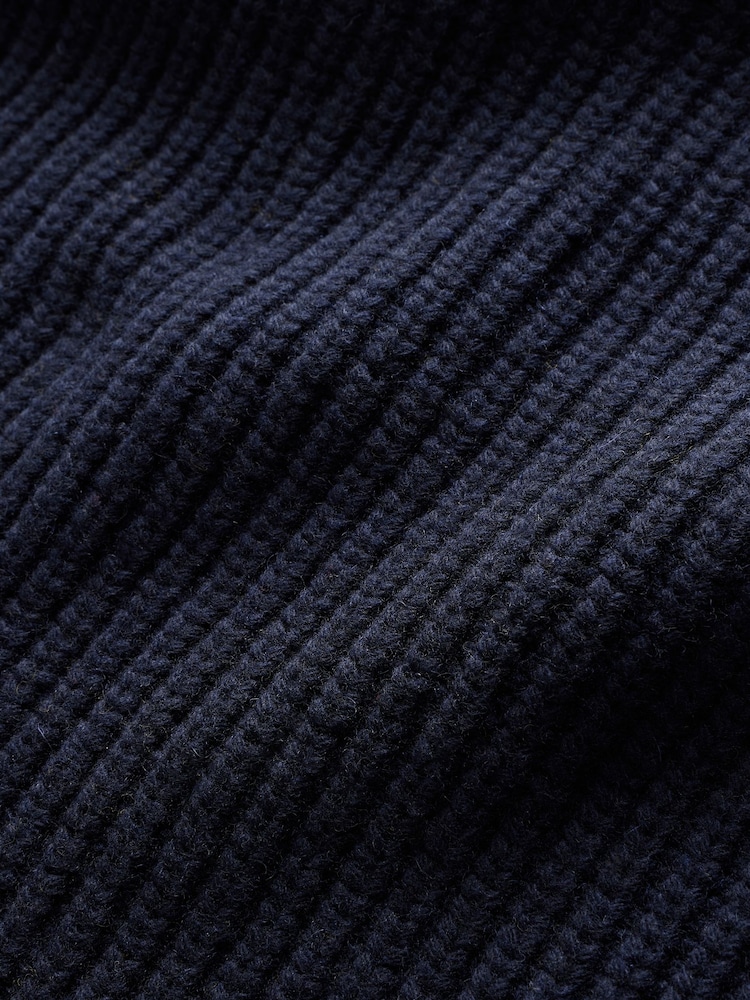 Armor Lux Navy Blue Quarter Zip Fisherman Knit Jumper - Image 9 of 9