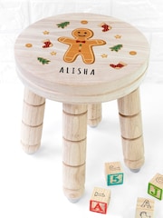 Christmas Gingerbread Wooden Stool by Treat Republic - Image 1 of 4