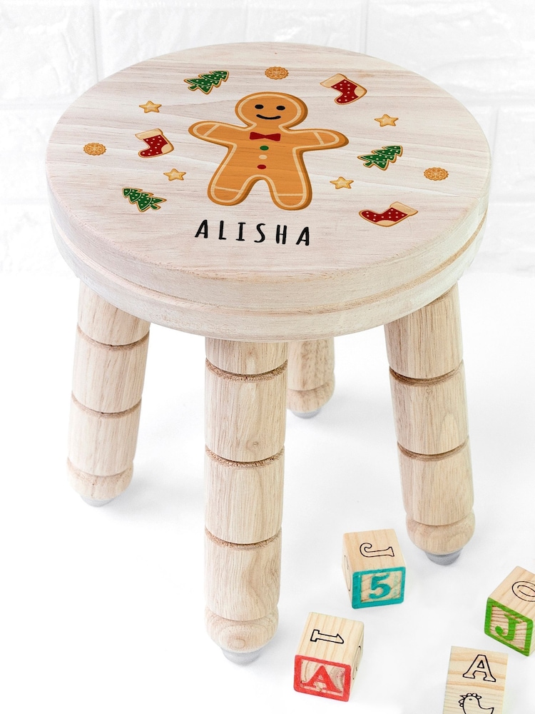 Christmas Gingerbread Wooden Stool by Treat Republic - Image 1 of 4