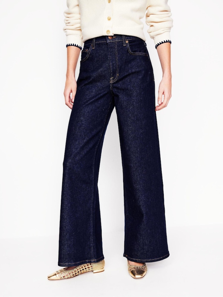 Boden Blue High Rise Wide Leg Jeans - Image 1 of 7