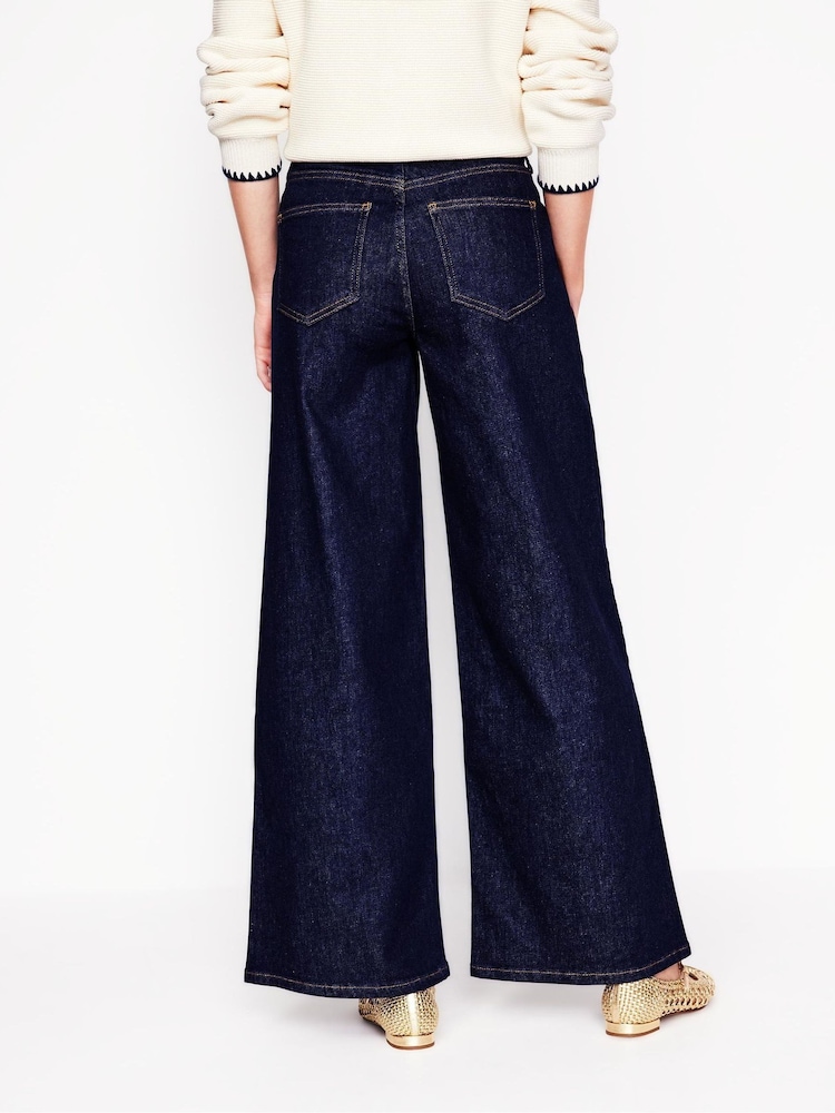 Boden Blue High Rise Wide Leg Jeans - Image 5 of 7