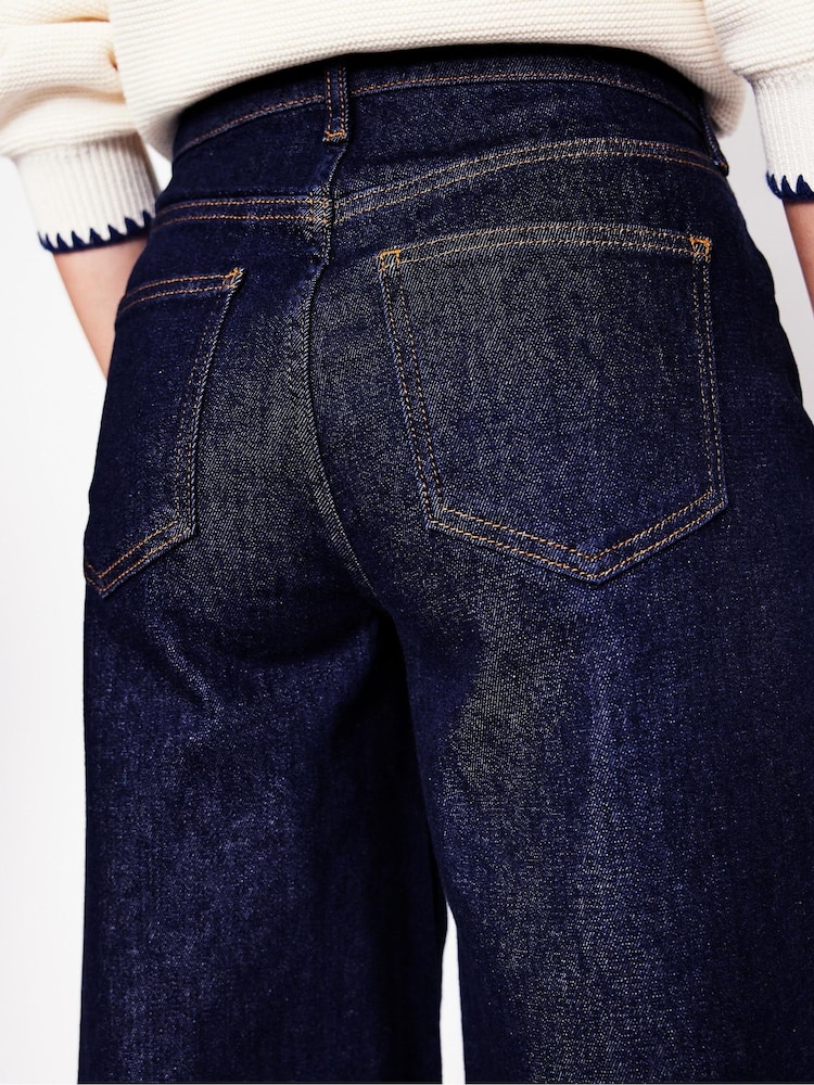 Boden Blue High Rise Wide Leg Jeans - Image 6 of 7