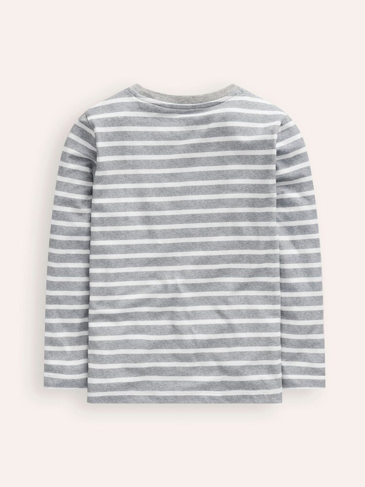 Boden Grey Lift-The-Flap Pumpkin Digger 100% Cotton T-Shirt - Image 2 of 3