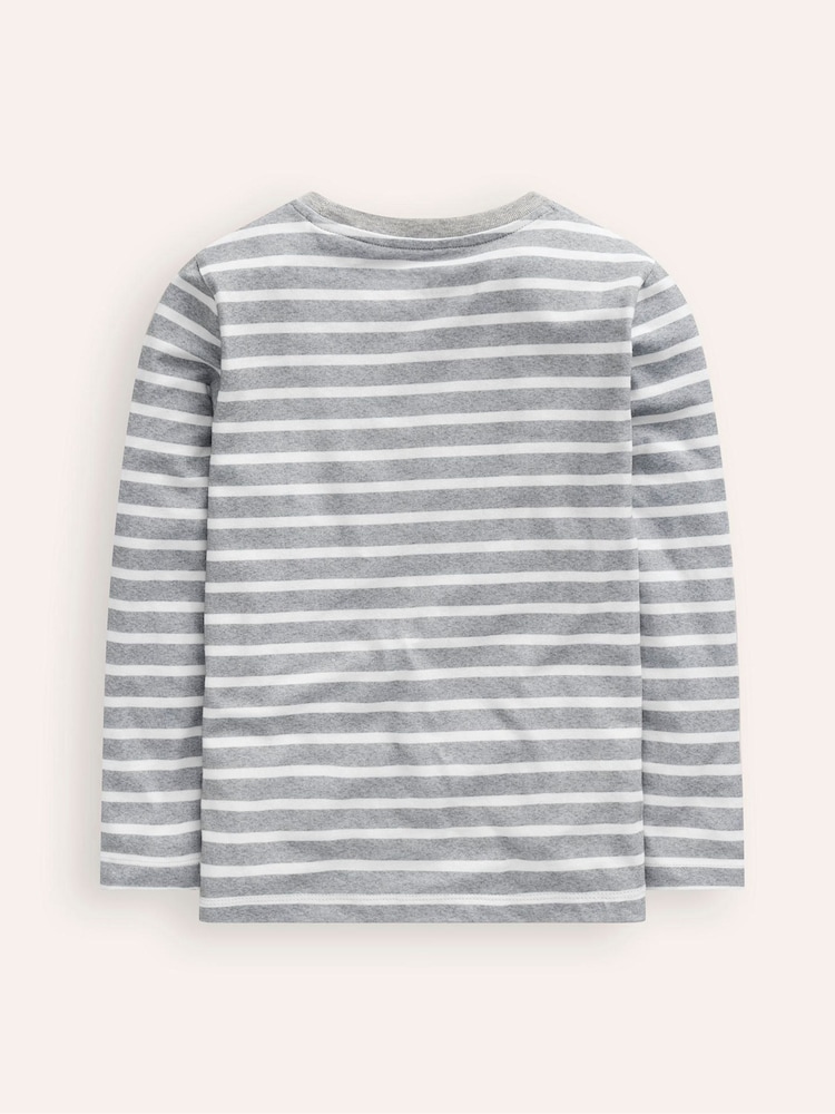 Boden Grey Lift-The-Flap Pumpkin Digger 100% Cotton T-Shirt - Image 2 of 3 Boden Grey Lift-The-Flap Pumpkin Digger 100% Cotton T-Shirt - Image 2 of 3