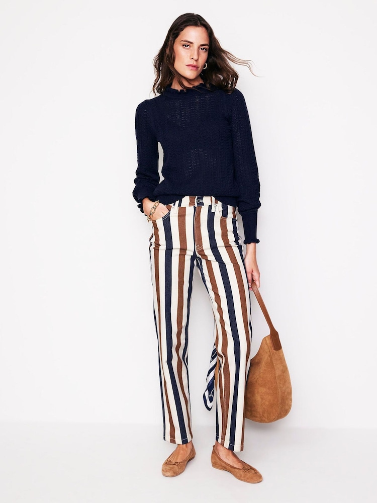 Boden Brown Striped Jeans - Image 1 of 6 Boden Brown Striped Jeans - Image 1 of 6