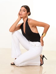 Lipsy White Glam Flare Leg Jeans - Image 4 of 5