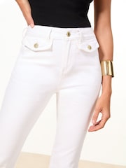 Lipsy White Glam Flare Leg Jeans - Image 5 of 5
