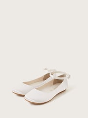Monsoon Natural Satin Ballerina Flats - Image 1 of 3